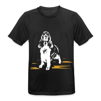 Flinker Springer Spaniel Wasserjagd - Männer T-Shirt atmungsaktiv - Schwarz - Vorne - AI Model Male 178 light (178cm)