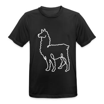 Wuscheliges Alpaka Andenwanderung - Männer T-Shirt atmungsaktiv - Schwarz - Vorne - AI Model Male 178 light (178cm)