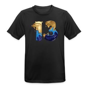 NR. 13 NUMMER 13 COOL 13. GEBURTSTAG - Männer T-Shirt atmungsaktiv - Schwarz - Vorne - AI Model Male 178 light (178cm)
