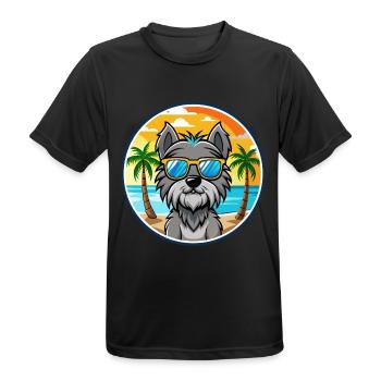 Bouvier Des Ardennes Hunderasse Cartoon Sonnenbrille - Männer T-Shirt atmungsaktiv - Schwarz - Vorne - AI Model Male 178 light (178cm)