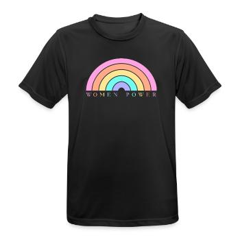 Women Power - Männer T-Shirt atmungsaktiv - Schwarz - Vorne - AI Model Male 178 light (178cm)