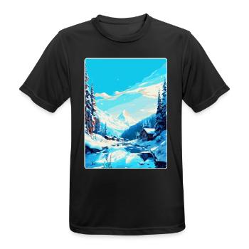 Val D Isère France Affiche de voyage vintage souvenir - T-shirt respirant Homme - noir - Devant - AI Model Male 178 light (178cm)