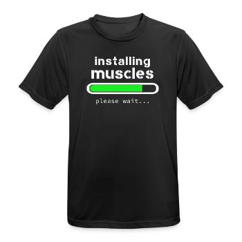 Aufbau von Muskeln - Männer T-Shirt atmungsaktiv - Schwarz - Vorne - AI Model Male 178 light (178cm)