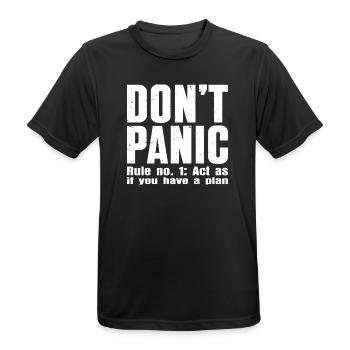 Keine Panik – Vertraulichkeitsmodus: EIN - Männer T-Shirt atmungsaktiv - Schwarz - Vorne - AI Model Male 178 light (178cm)