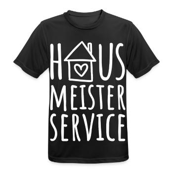 Hausmeister Service - Hausmeisterservice - Männer T-Shirt atmungsaktiv - Schwarz - Vorne - AI Model Male 178 light (178cm)