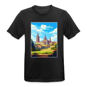 Santiago De Compostela Spanien Vintage Reiseposter - Männer T-Shirt atmungsaktiv - Schwarz - Vorne - AI Model Male 178 light (178cm)