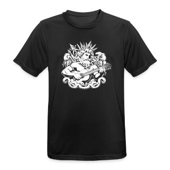 Neptune avec guitare - T-shirt respirant Homme - noir - Devant - AI Model Male 178 light (178cm)