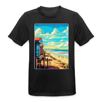 Zandvoort Pays-Bas Affiche de voyage vintage WPA - T-shirt respirant Homme - noir - Devant - AI Model Male 178 light (178cm)