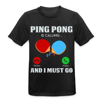 Table tennis - Men's Breathable T-Shirt - black - Front - AI Model Male 178 light (178cm)