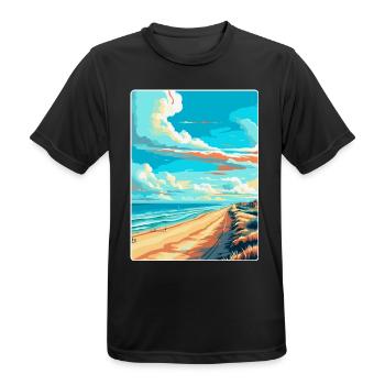 Zandvoort Pays-Bas Affiche de voyage vintage WPA - T-shirt respirant Homme - noir - Devant - AI Model Male 178 light (178cm)