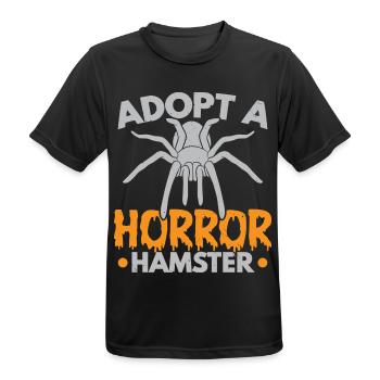 Adoptiere einen Horror-Hamster Arachnid Spinnenflü - Männer T-Shirt atmungsaktiv - Schwarz - Vorne - AI Model Male 178 light (178cm)