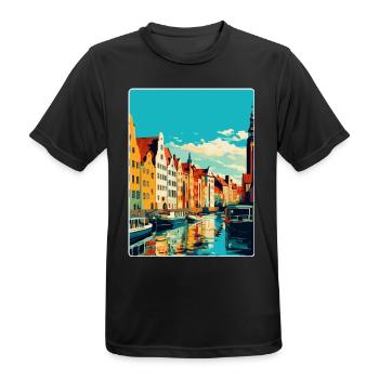 Danzig Polen Vintage Reiseposter WPA Souvenir - Männer T-Shirt atmungsaktiv - Schwarz - Vorne - AI Model Male 178 light (178cm)
