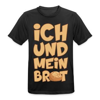 BÄCKER ICH UND MEIN BROT BACKEN - Männer T-Shirt atmungsaktiv - Schwarz - Vorne - AI Model Male 178 light (178cm)