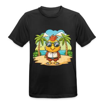 Hawk Lustige Cartoon Sommer Strand Sonnenbrille - Männer T-Shirt atmungsaktiv - Schwarz - Vorne - AI Model Male 178 light (178cm)