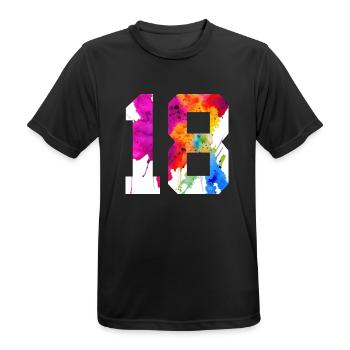 NUMBER 18 YEARS OLD 18TH BIRTHDAY - Men's Breathable T-Shirt - black - Front - AI Model Male 178 light (178cm)