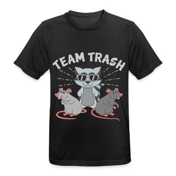 Team Trash Racoon Lover - Männer T-Shirt atmungsaktiv - Schwarz - Vorne - AI Model Male 178 light (178cm)