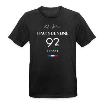 Leben in HAUTS-DE-SEINE Nummer 92 Île de France - Männer T-Shirt atmungsaktiv - Schwarz - Vorne - AI Model Male 178 light (178cm)