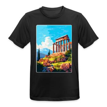 Antikes Korinth Griechenland Vintage Reiseposter WPA - Männer T-Shirt atmungsaktiv - Schwarz - Vorne - AI Model Male 178 light (178cm)