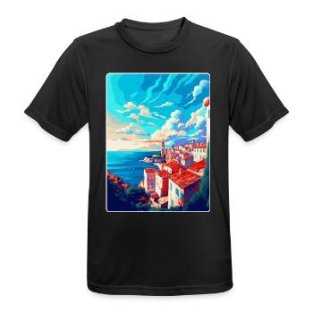 Pula Kroatien Vintage Reiseposter WPA Souvenir - Männer T-Shirt atmungsaktiv - Schwarz - Vorne - AI Model Male 178 light (178cm)