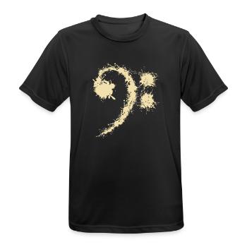 Bass Clef Vintage - Cadeau d'amateurs de musique drôle - T-shirt respirant Homme - noir - Devant - AI Model Male 178 light (178cm)