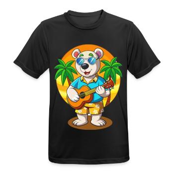 Lunettes de soleil de plage d’été de dessin animé d’ours polaire drôle - T-shirt respirant Homme - noir - Devant - AI Model Male 178 light (178cm)