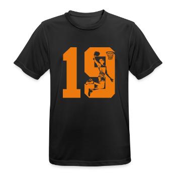 NUMMER 19 BASKETBALL 19. GEBURTSTAG - Männer T-Shirt atmungsaktiv - Schwarz - Vorne - AI Model Male 178 light (178cm)