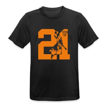 NUMMER 21 BASKETBALL 21. GEBURTSTAG - Männer T-Shirt atmungsaktiv - Schwarz - Vorne - AI Model Male 178 light (178cm)