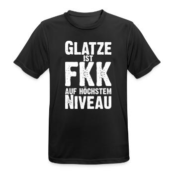 eine Glatze ist FKK auf höchstem Niveau - Männer T-Shirt atmungsaktiv - Schwarz - Vorne - AI Model Male 178 light (178cm)