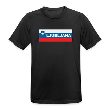 Ljubljana City dans le drapeau slovène - T-shirt respirant Homme - noir - Devant - AI Model Male 178 light (178cm)