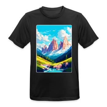 Dolomiten Italien Vintage Reiseplakat Souvenir WPA - Männer T-Shirt atmungsaktiv - Schwarz - Vorne - AI Model Male 178 light (178cm)