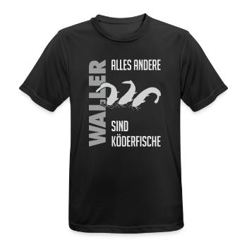 Wels fischen Kampf mit dem starken Wels - Männer T-Shirt atmungsaktiv - Schwarz - Vorne - AI Model Male 178 light (178cm)