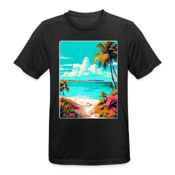 Turks-Caicosinseln Karibik Reiseposter WPA - Männer T-Shirt atmungsaktiv - Schwarz - Vorne - AI Model Male 178 light (178cm)