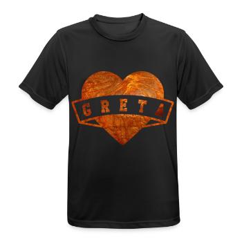 Greta - Männer T-Shirt atmungsaktiv - Schwarz - Vorne - AI Model Male 178 light (178cm)