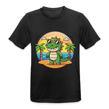 Krokodil Lustige Cartoon Sommer Strand Sonnenbrille - Männer T-Shirt atmungsaktiv - Schwarz - Vorne - AI Model Male 178 light (178cm)