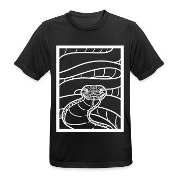 Majestätische Python Schlangenhalter - Männer T-Shirt atmungsaktiv - Schwarz - Vorne - AI Model Male 178 light (178cm)