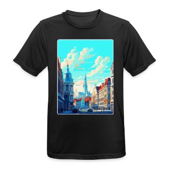 Brüssel Belgien Vintage Reiseplakat Souvenir - Männer T-Shirt atmungsaktiv - Schwarz - Vorne - AI Model Male 178 light (178cm)