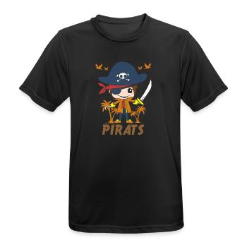 Piraten Kindergeschenk Babygeschenk Kinder Bube - Männer T-Shirt atmungsaktiv - Schwarz - Vorne - AI Model Male 178 light (178cm)
