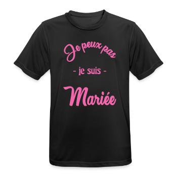 ICH KANN NICHT, ICH BIN VERHEIRATET - Männer T-Shirt atmungsaktiv - Schwarz - Vorne - AI Model Male 178 light (178cm)