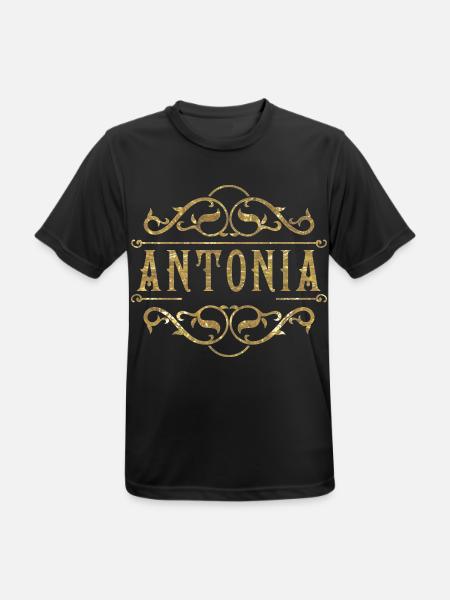 Antonia gold - Männer T-Shirt atmungsaktiv - Schwarz