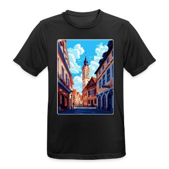 Weimar Germany Vintage Travel Poster Souvenir WPA - Men's Breathable T-Shirt - black - Front - AI Model Male 178 light (178cm)