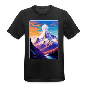 Mont Blanc Mountain Europe Vintage Poster de voyage - T-shirt respirant Homme - noir - Devant - AI Model Male 178 light (178cm)