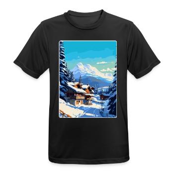 Megève France Affiche de voyage vintage WPA Souvenir - T-shirt respirant Homme - noir - Devant - AI Model Male 178 light (178cm)