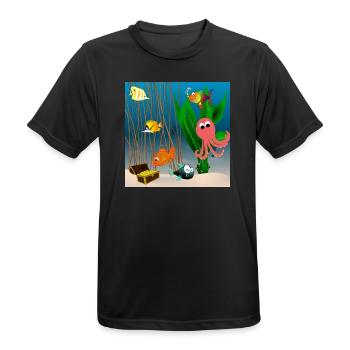 Unterwasserwelt - Männer T-Shirt atmungsaktiv - Schwarz - Vorne - AI Model Male 178 light (178cm)