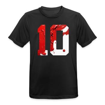 NR. 10 NUMMER 10 ROT WEIß 10. GEBURTSTAG - Männer T-Shirt atmungsaktiv - Schwarz - Vorne - AI Model Male 178 light (178cm)