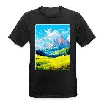 Dolomiten Italien Vintage Reiseplakat Souvenir WPA - Männer T-Shirt atmungsaktiv - Schwarz - Vorne - AI Model Male 178 light (178cm)