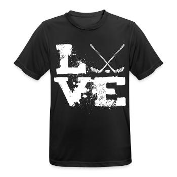Eishockey - Männer T-Shirt atmungsaktiv - Schwarz - Vorne - AI Model Male 178 light (178cm)