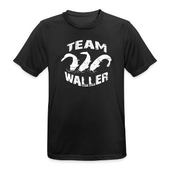 Welsangler - Sportfischer - Männer T-Shirt atmungsaktiv - Schwarz - Vorne - AI Model Male 178 light (178cm)