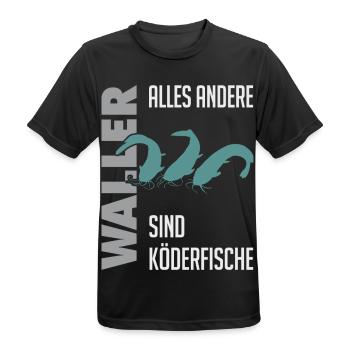 Wels fischen Kampf mit dem starken Wels - Männer T-Shirt atmungsaktiv - Schwarz - Vorne - AI Model Male 178 light (178cm)