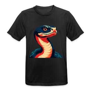 Anaconda Zeichentrickfigur Buntes Haustier Tier - Männer T-Shirt atmungsaktiv - Schwarz - Vorne - AI Model Male 178 light (178cm)