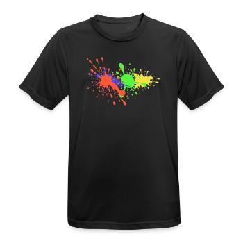 Éclaboussures d’artistes de la conception de couleurs - T-shirt respirant Homme - noir - Devant - AI Model Male 178 light (178cm)